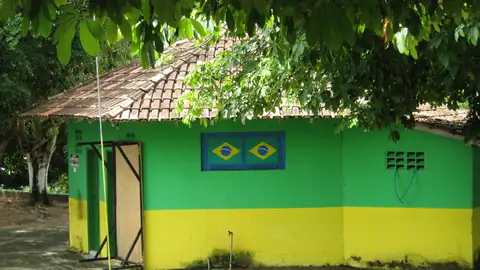 Imagem ilustrativa: Roraima: Casa colorida com bandeira do Brasil