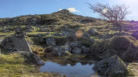 Imagem ilustrativa: Reino Unido: Montanha com lago e vegetação em dia claro