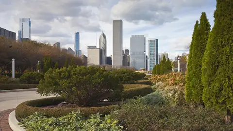 Imagem ilustrativa: Chicago: Vista da cidade de Chicago com jardins