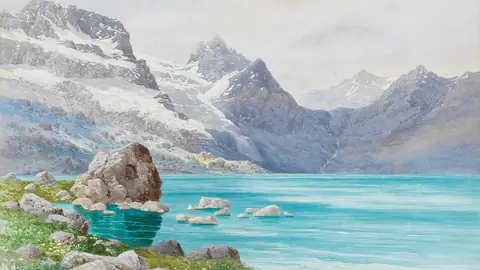 Imagem ilustrativa: Índia: Lago alpino com montanhas e água azul